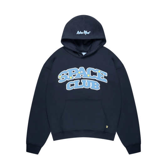 Broken Planet Hoodie 'Space Club' - Outer Space Blue — XXS — Front View