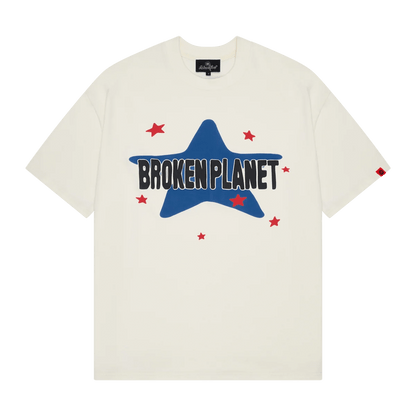 Broken Planet T-Shirt 'Star' - Vanilla White — XXS — Front View