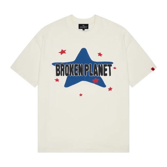 Broken Planet T-Shirt 'Star' - Vanilla White — XXS — Front View