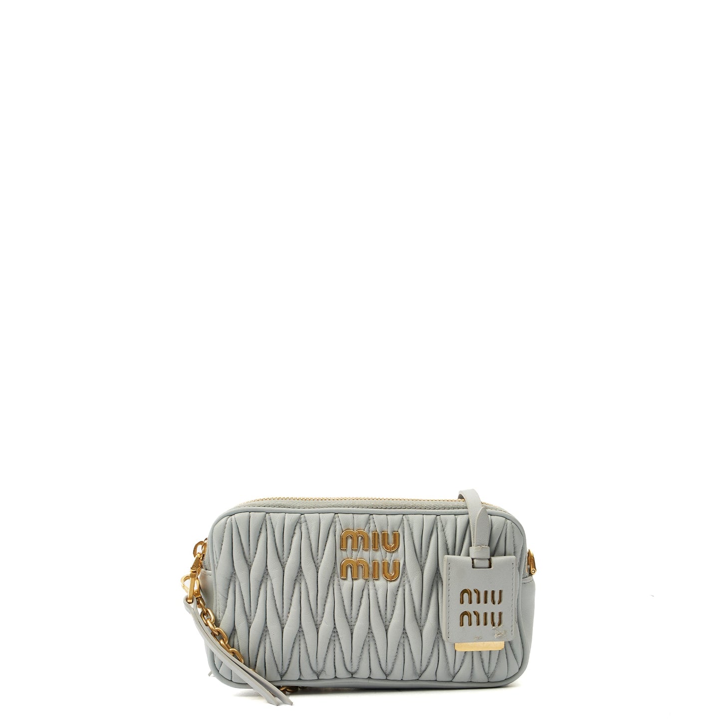 Miu Miu Cross Body Matelasse Crossbody in Blue, Leather — Alternate View 9