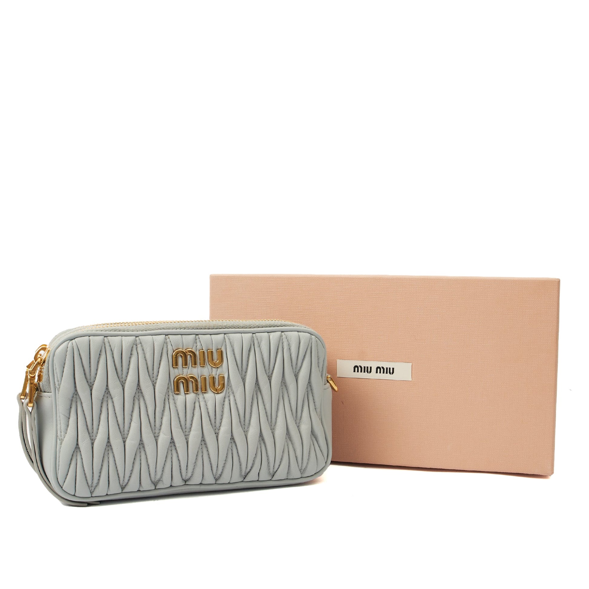 Miu Miu Cross Body Matelasse Crossbody in Blue, Leather — Alternate View 16