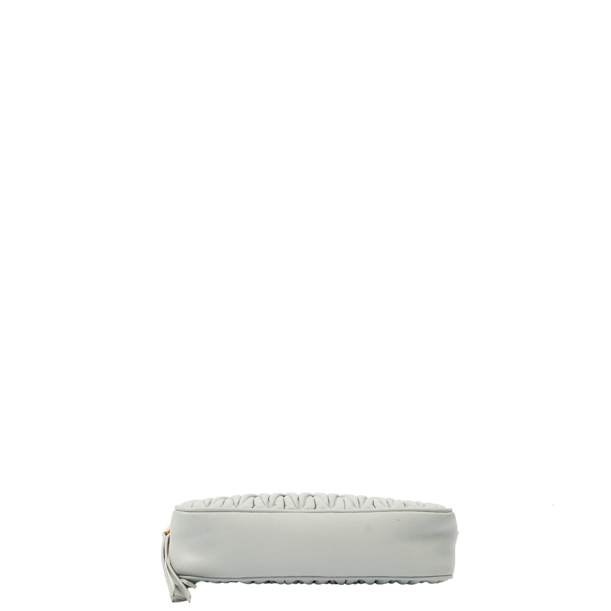 Miu Miu Cross Body Matelasse Crossbody in Blue, Leather — Top View