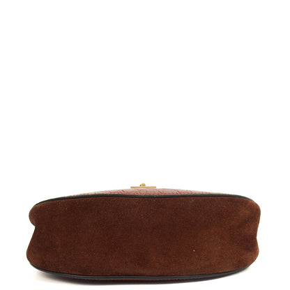 Chloe Cross Body Drew Small Shoulder Bag in Brown, Embossed Croco Calfskin — Alternate View 10