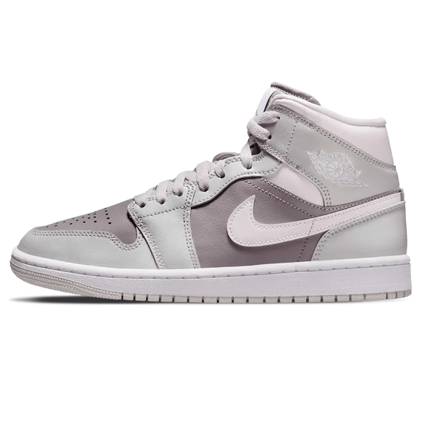 Air Jordan 1 Mid Wmns 'Photon Dust Atmosphere Grey' — UK 2.5 | EU 35.5 | US 5 — Front View