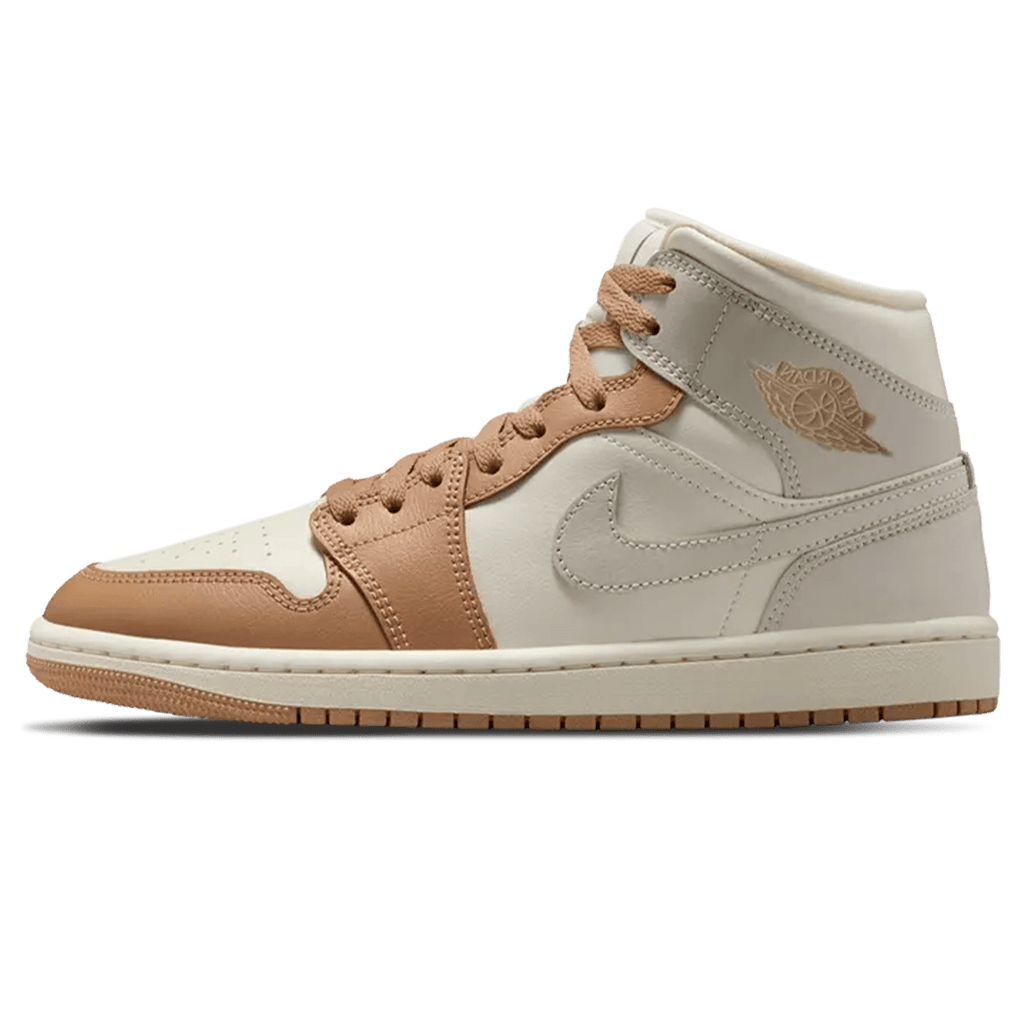 Air Jordan 1 Mid Wmns 'Pale Ivory Hemp' — UK 2.5 | EU 35.5 | US 5 — Front View