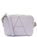Aspinal of London Cross Body Camera Crossbody in Purple, Leather — Front View