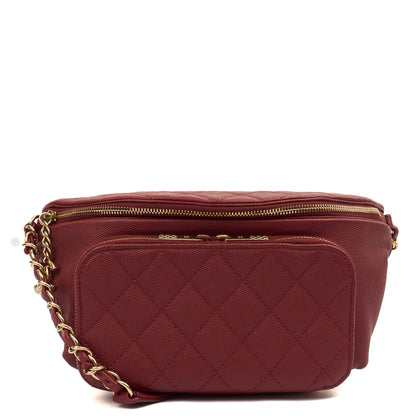 Chanel Cross Body Belt Bag in Red, Caviar Leather — Alternate View 21