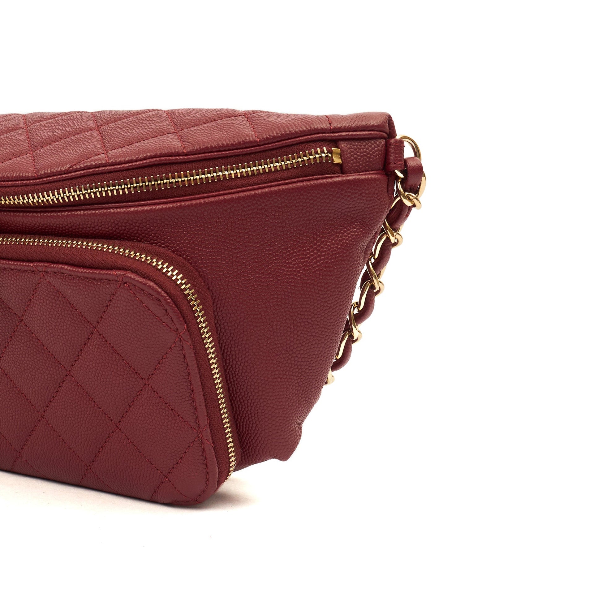 Chanel Cross Body Belt Bag in Red, Caviar Leather — Alternate View 26