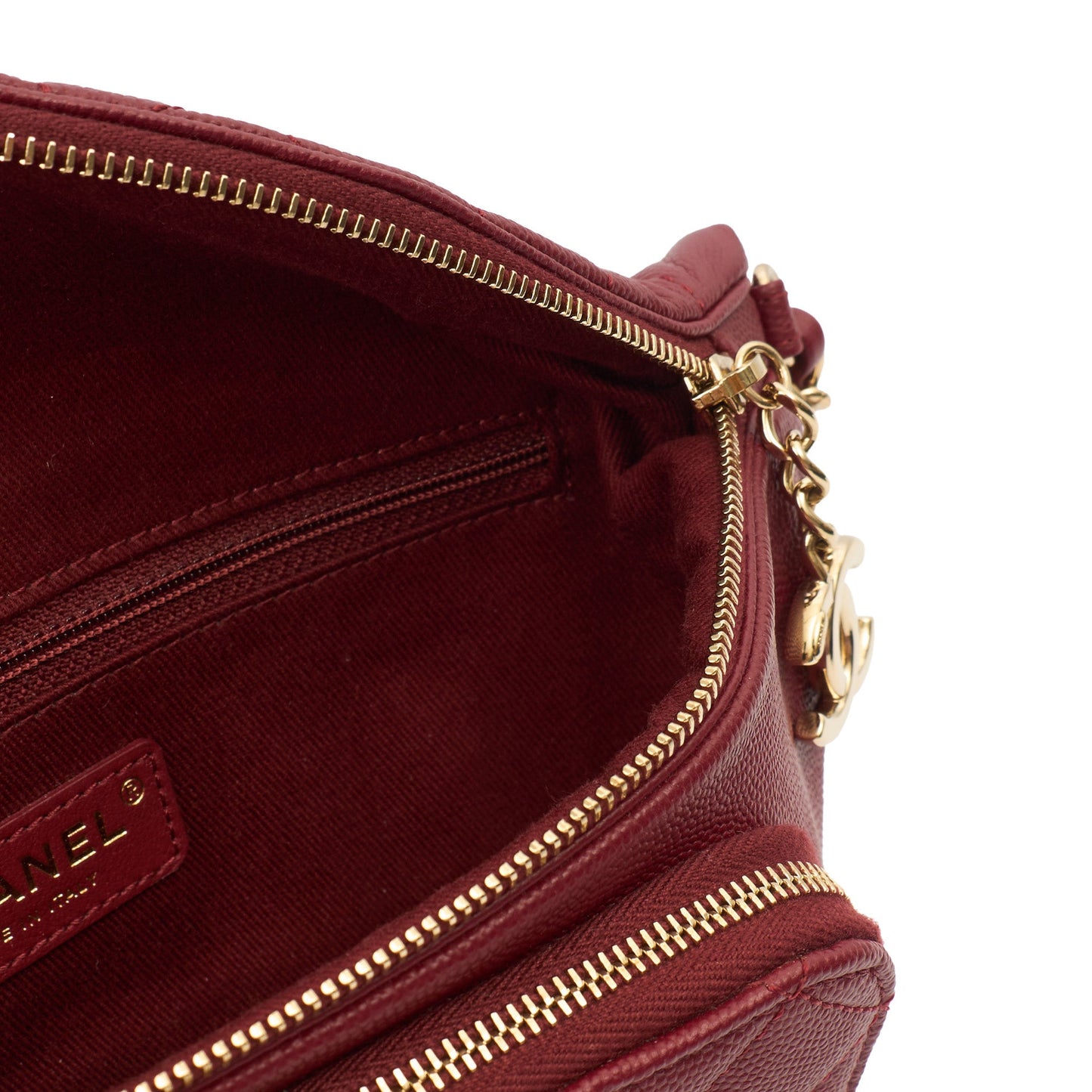 Chanel Cross Body Belt Bag in Red, Caviar Leather — Alternate View 20