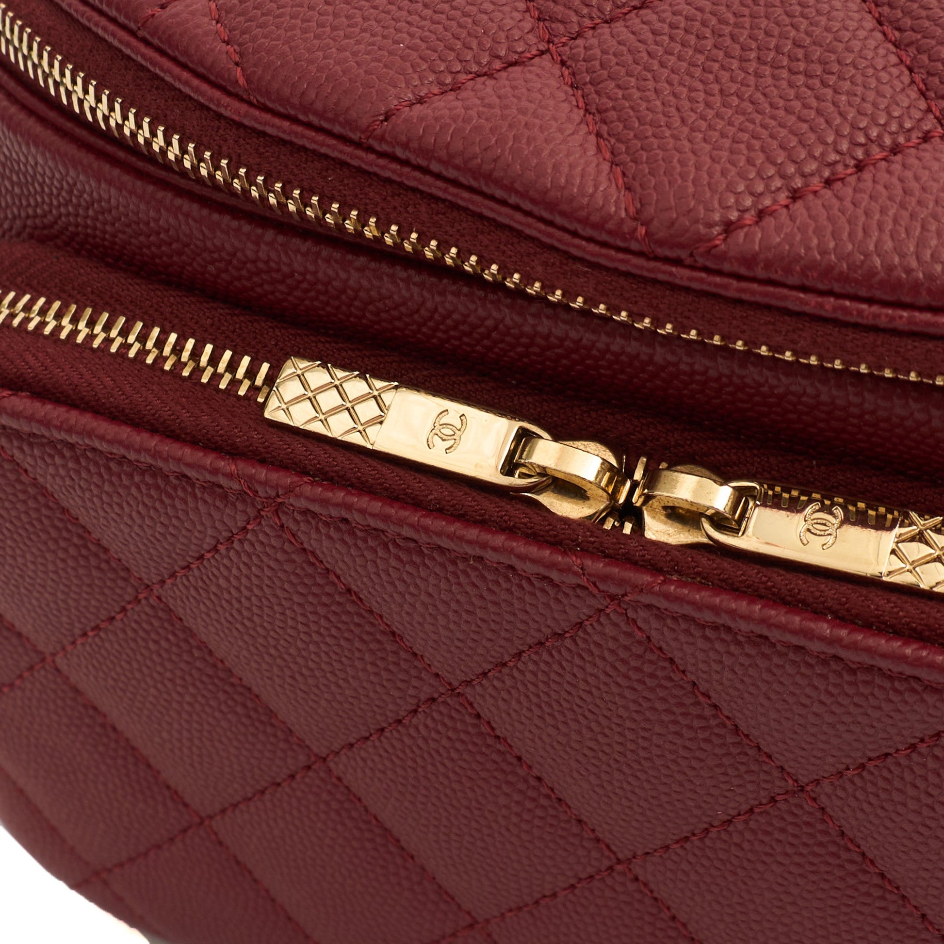 Chanel Cross Body Belt Bag in Red, Caviar Leather — Alternate View 39