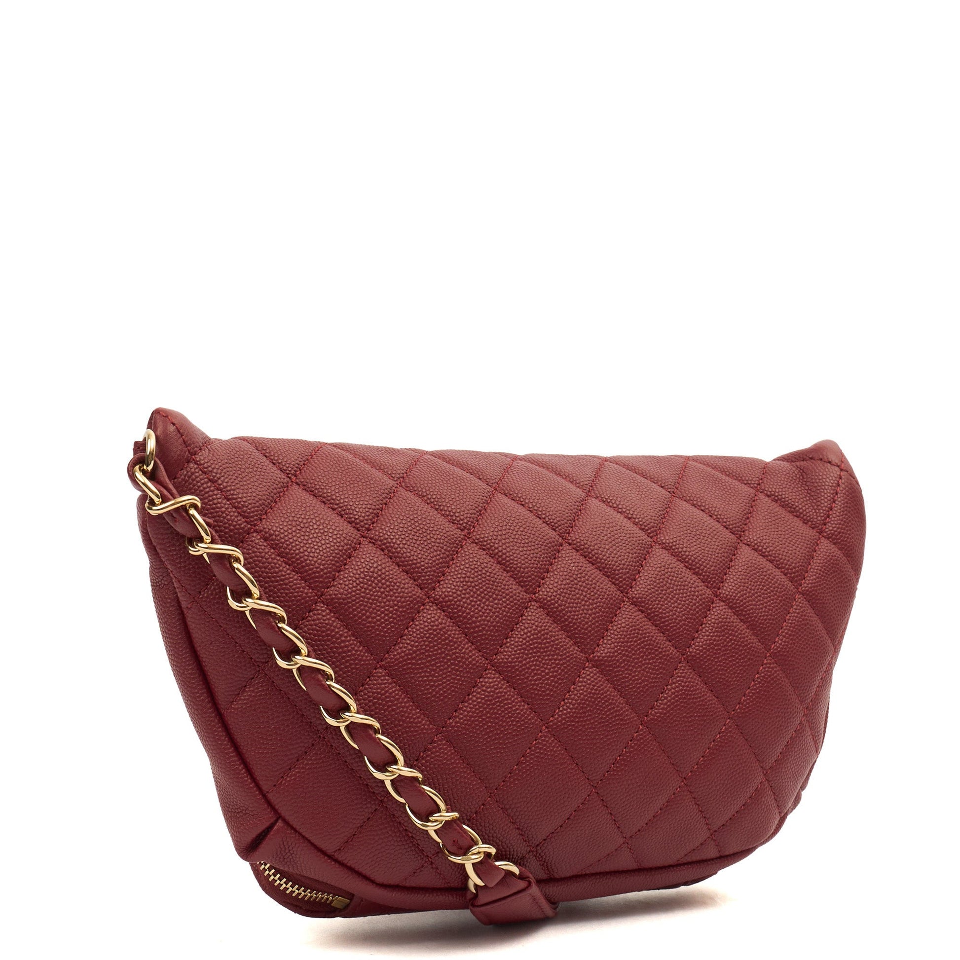 Chanel Cross Body Belt Bag in Red, Caviar Leather — Alternate View 23