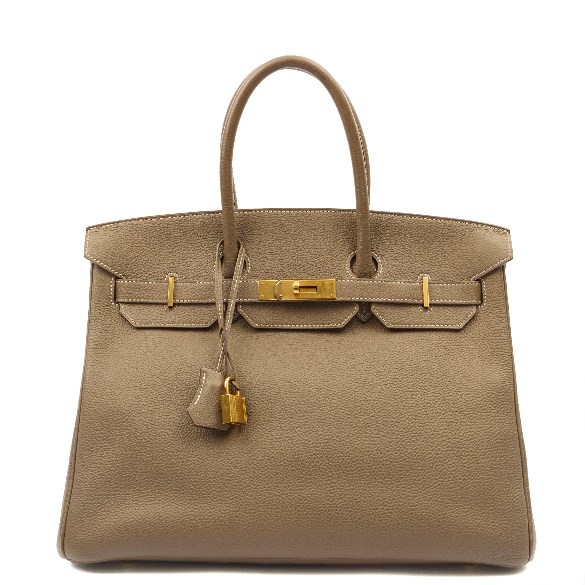 Hermes Tote Birkin 35 in Etoupe, Togo Leather — Alternate View 13