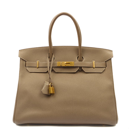 Hermes Tote Birkin 35 in Etoupe, Togo Leather — Alternate View 13