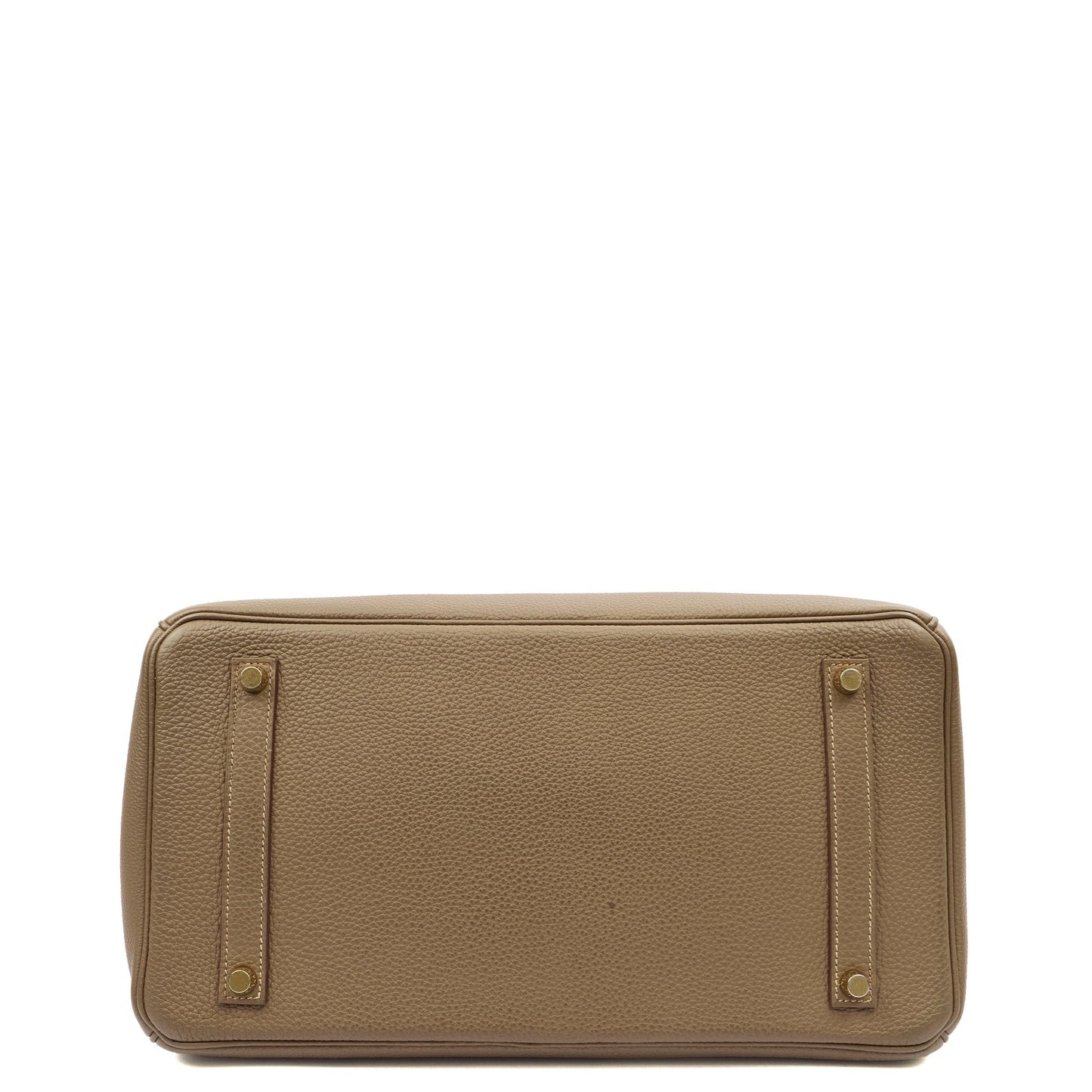 Hermes Tote Birkin 35 in Etoupe, Togo Leather — Top View