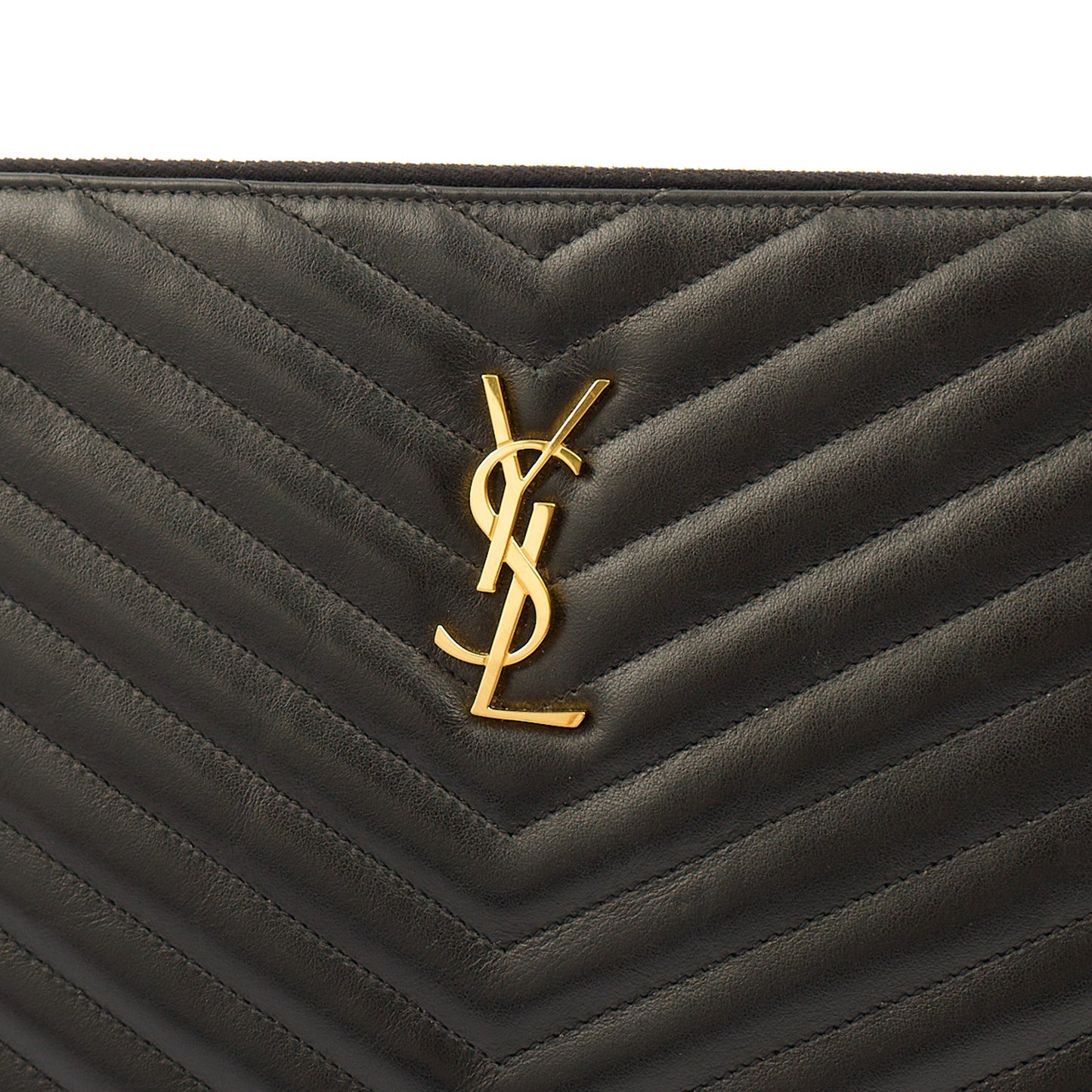 Saint Laurent Clutch Cassandra Clutch in Black, Leather — Lifestyle View