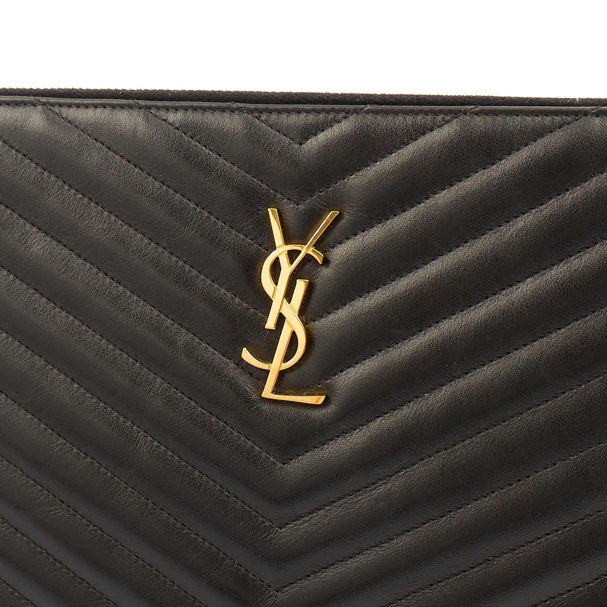 Saint Laurent Clutch Cassandra Clutch in Black, Leather — Alternate View 12