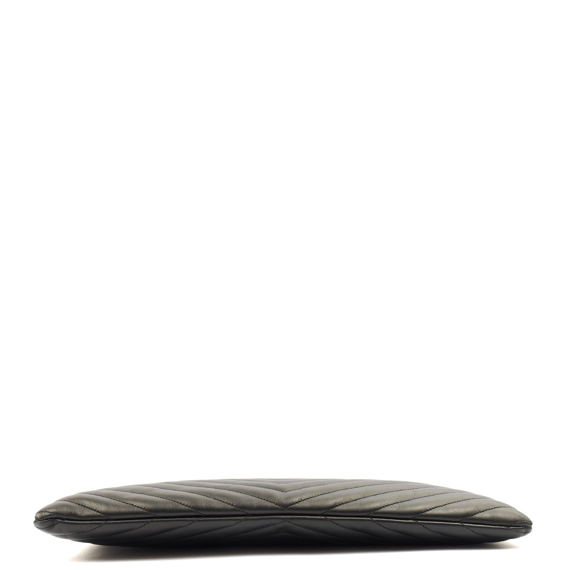 Saint Laurent Clutch Cassandra Clutch in Black, Leather — Top View