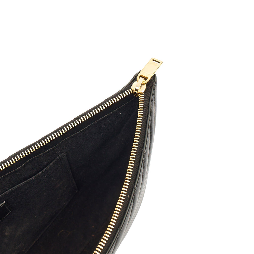 Saint Laurent Clutch Cassandra Clutch in Black, Leather — Alternate View 11