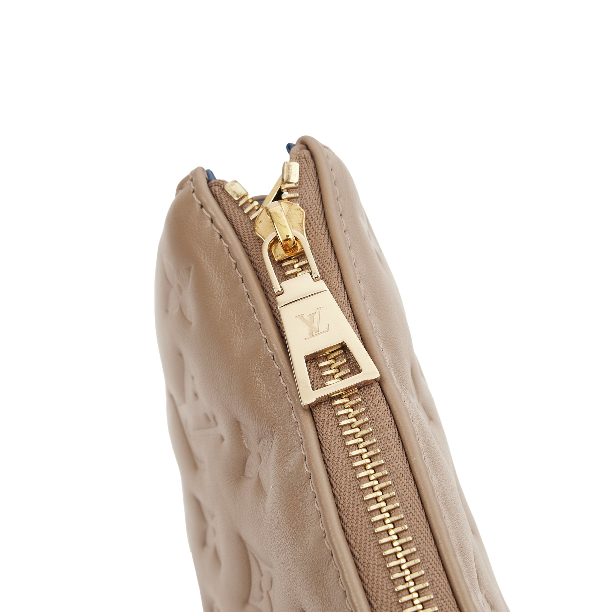 Louis Vuitton Cross Body Coussin PM in Brown, Empreinte Leather — Detail View