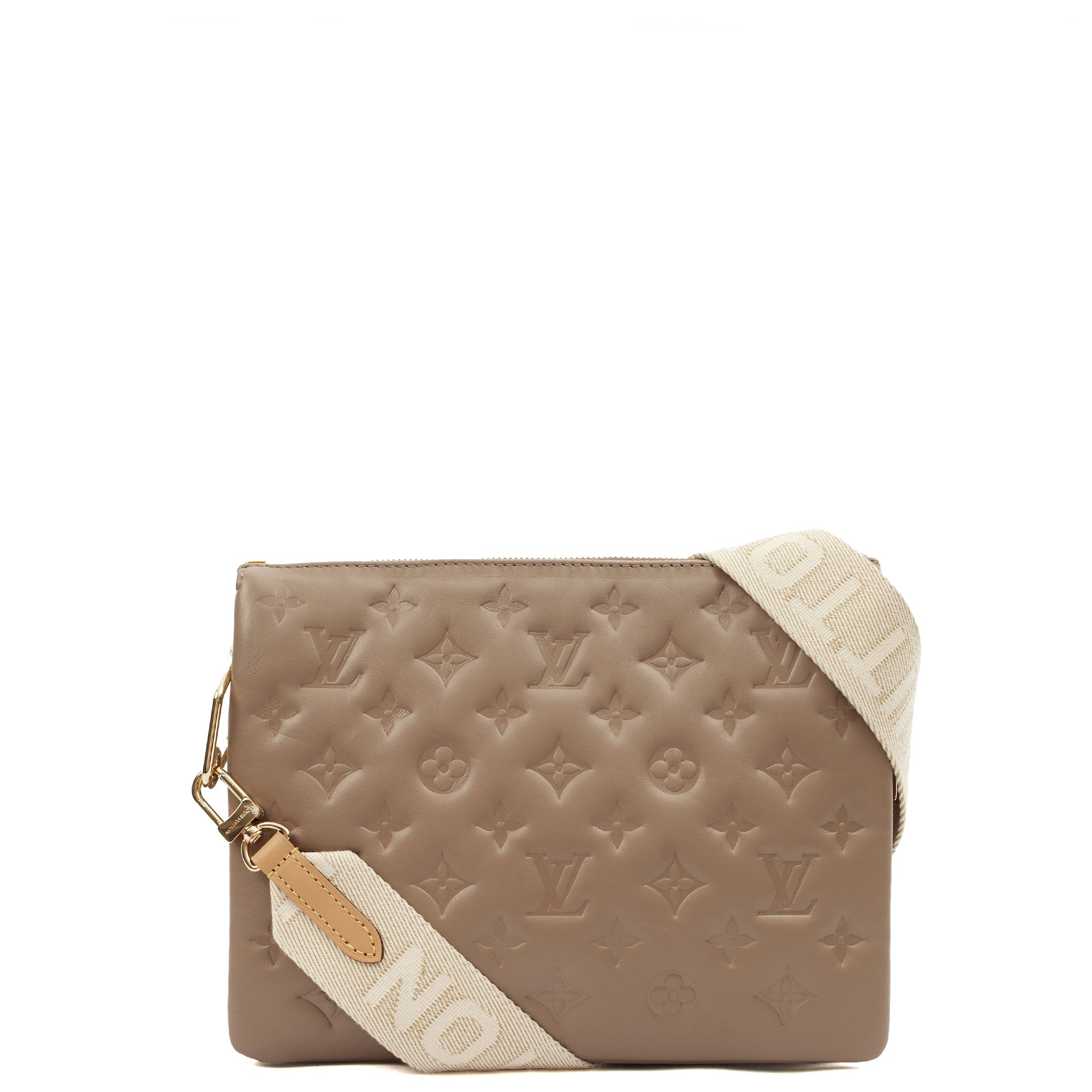Louis Vuitton Cross Body Coussin PM in Brown, Empreinte Leather — Front View