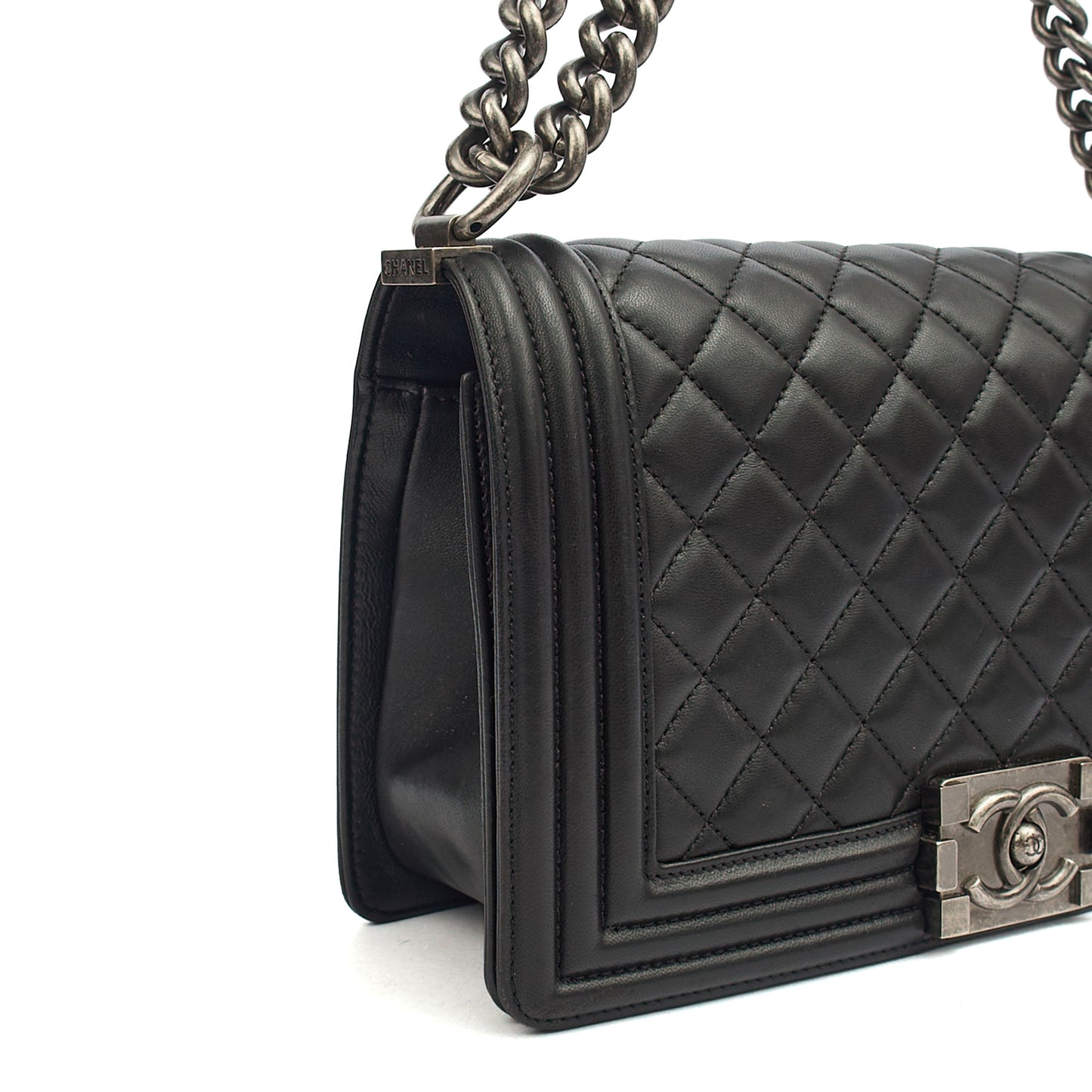 Chanel Shoulder Bag Boy - Medium in Black, Lambskin Leather — Alternate View 18