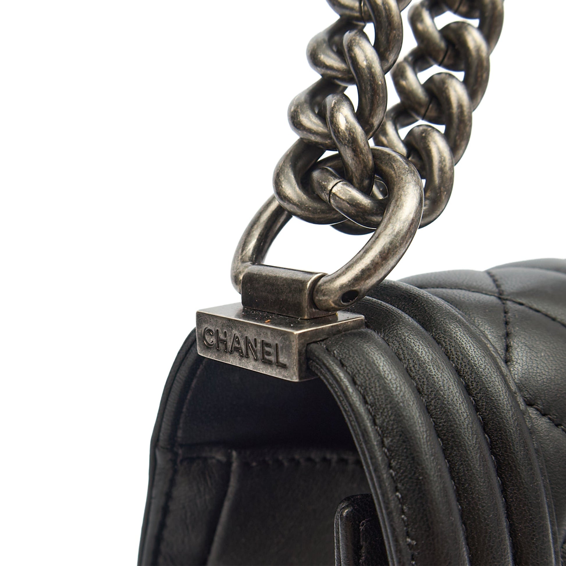 Chanel Shoulder Bag Boy - Medium in Black, Lambskin Leather — Alternate View 20