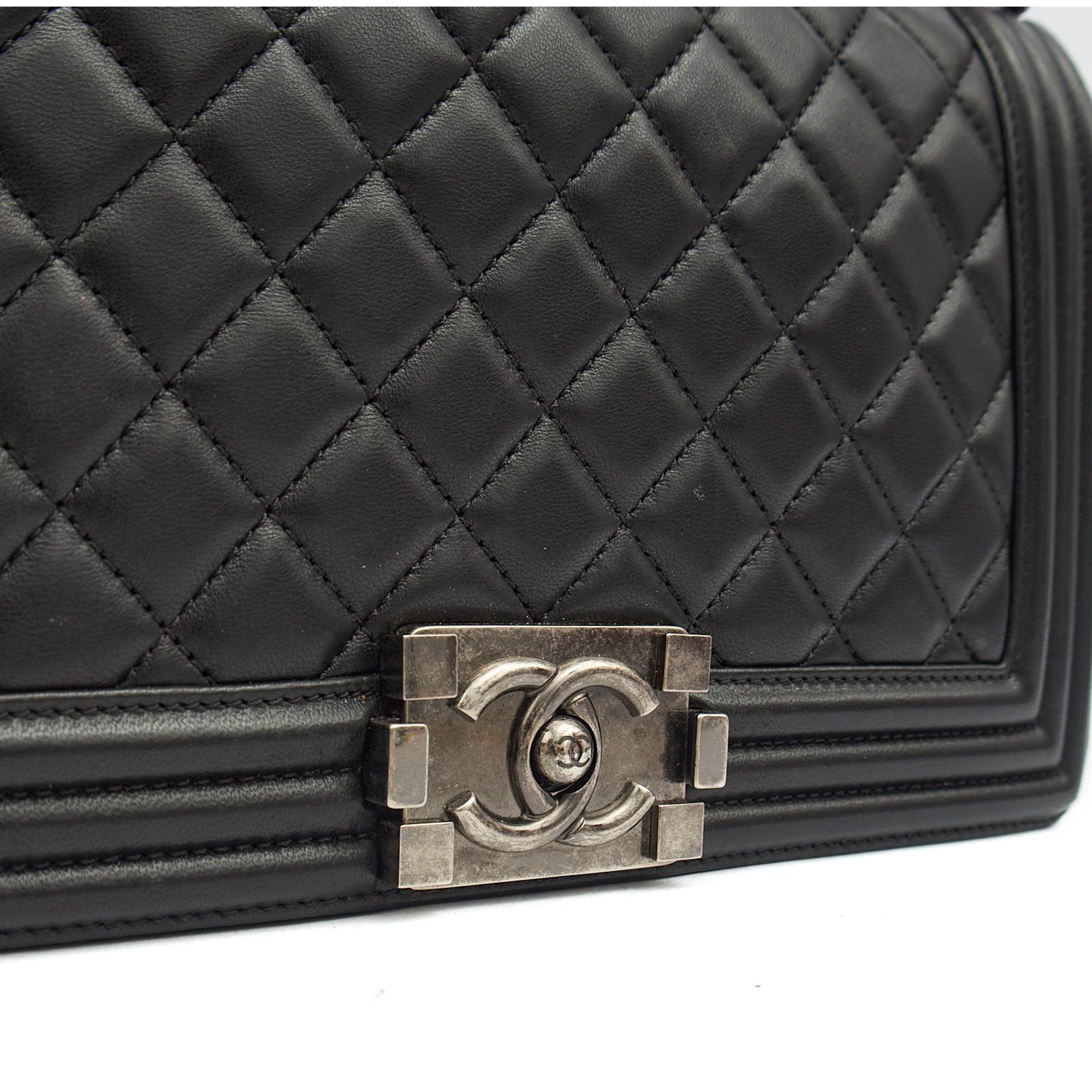 Chanel Shoulder Bag Boy - Medium in Black, Lambskin Leather — Alternate View 8