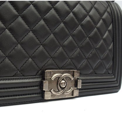 Chanel Shoulder Bag Boy - Medium in Black, Lambskin Leather — Alternate View 19