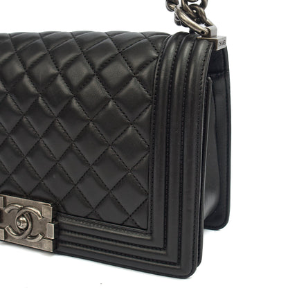 Chanel Shoulder Bag Boy - Medium in Black, Lambskin Leather — Alternate View 10