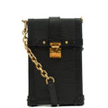 Louis Vuitton Cross Body Pochette Trunk Verticale  in Black, Epi Leather — Front View