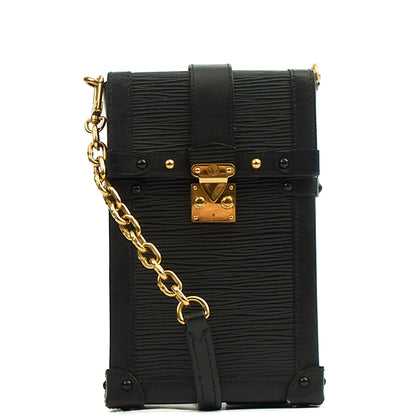 Louis Vuitton Cross Body Pochette Trunk Verticale  in Black, Epi Leather — Front View
