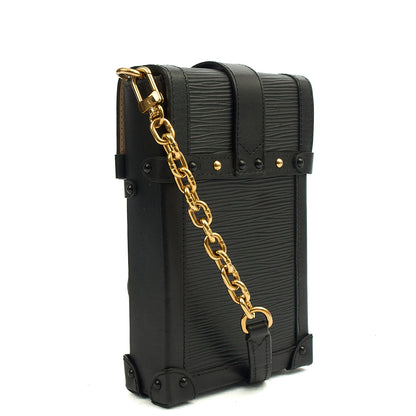 Louis Vuitton Cross Body Pochette Trunk Verticale  in Black, Epi Leather — Side View