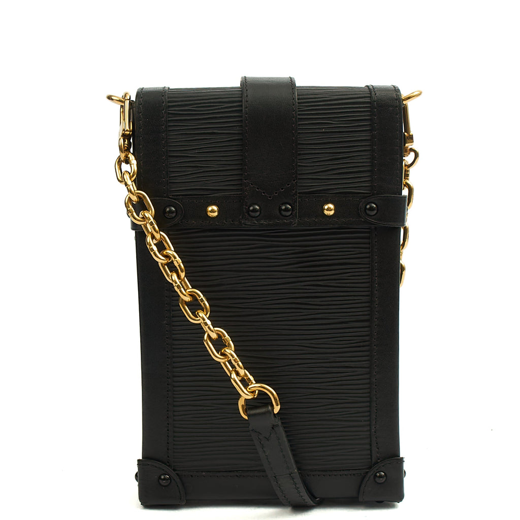 Louis Vuitton Cross Body Pochette Trunk Verticale  in Black, Epi Leather — Back View