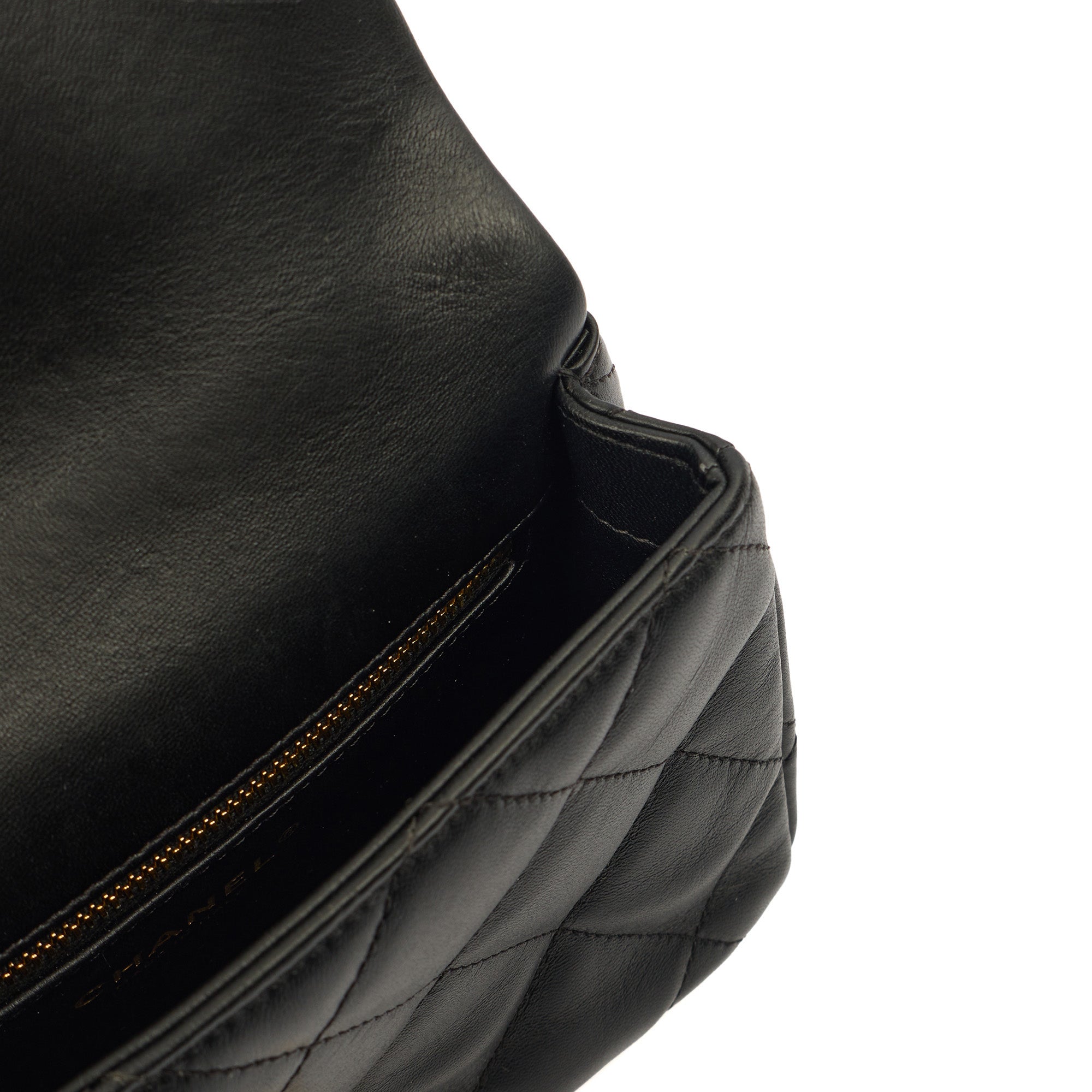 Chanel Top Handle Flap Bag with Top Handle - Small in Black, Lambskin Leather — Alternate View 10