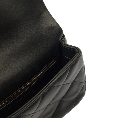 Chanel Top Handle Flap Bag with Top Handle - Small in Black, Lambskin Leather — Alternate View 10