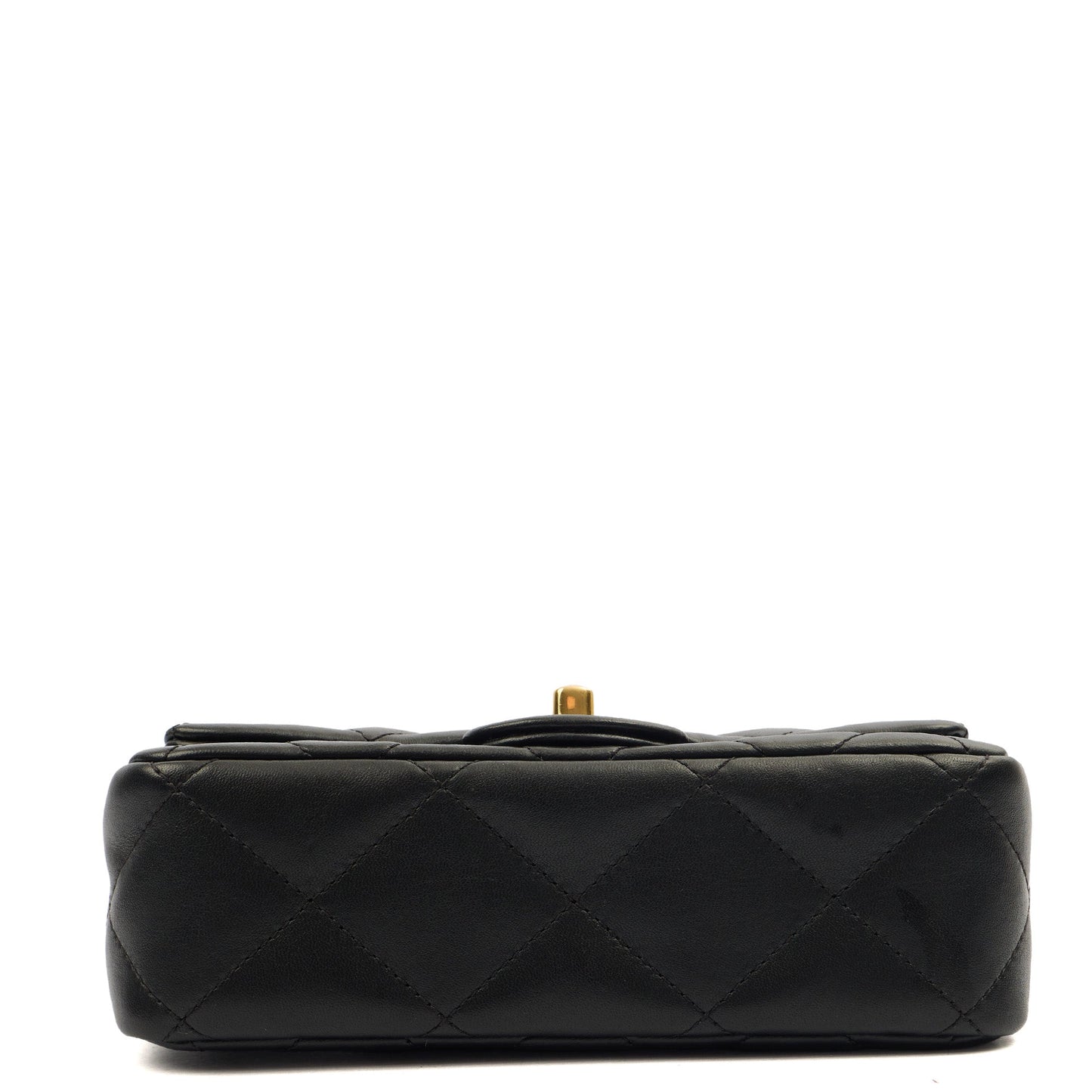 Chanel Top Handle Flap Bag with Top Handle - Small in Black, Lambskin Leather — Lifestyle View