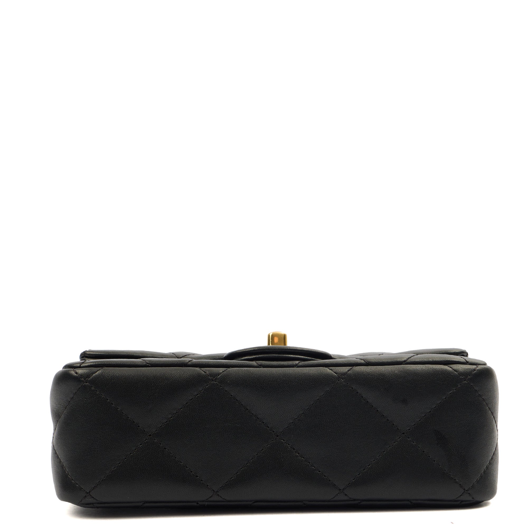 Chanel Top Handle Flap Bag with Top Handle - Small in Black, Lambskin Leather — Lifestyle View