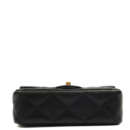 Chanel Top Handle Flap Bag with Top Handle - Small in Black, Lambskin Leather — Lifestyle View