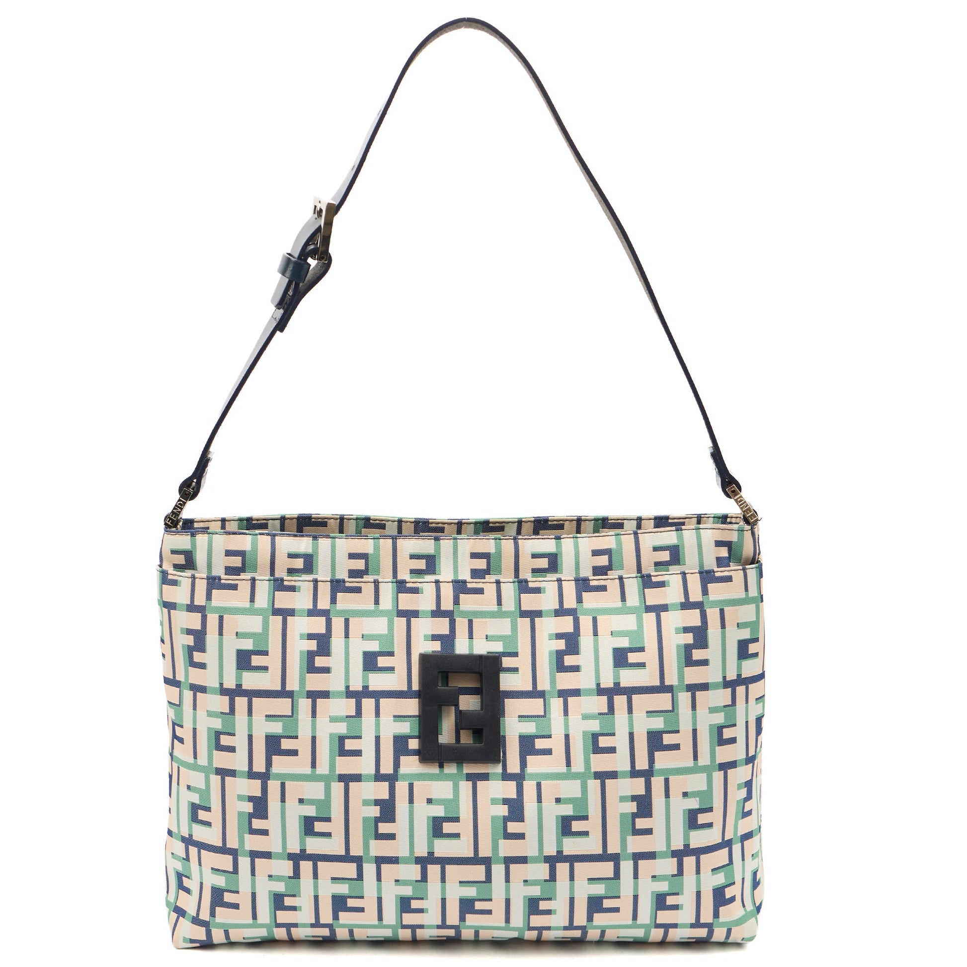 Fendi Shoulder Bag Zucca Tote in Green, Leather — Alternate View 7