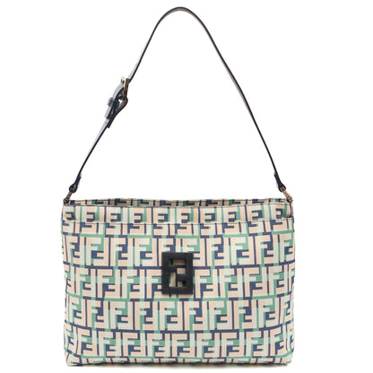 Fendi Shoulder Bag Zucca Tote in Green, Leather — Alternate View 7