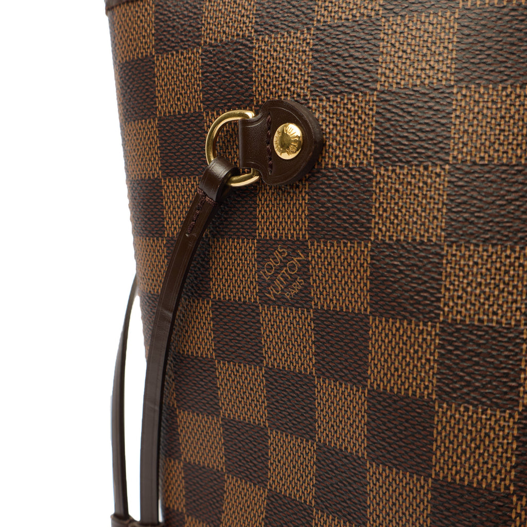 Louis Vuitton Tote Neverfull MM in Damier, Canvas — Detail View