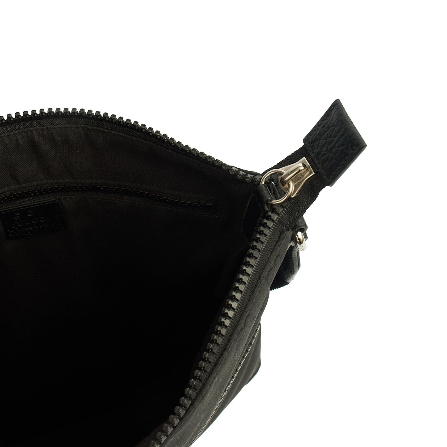 Gucci Cross Body Messenger in Black, GG Canvas — Detail View