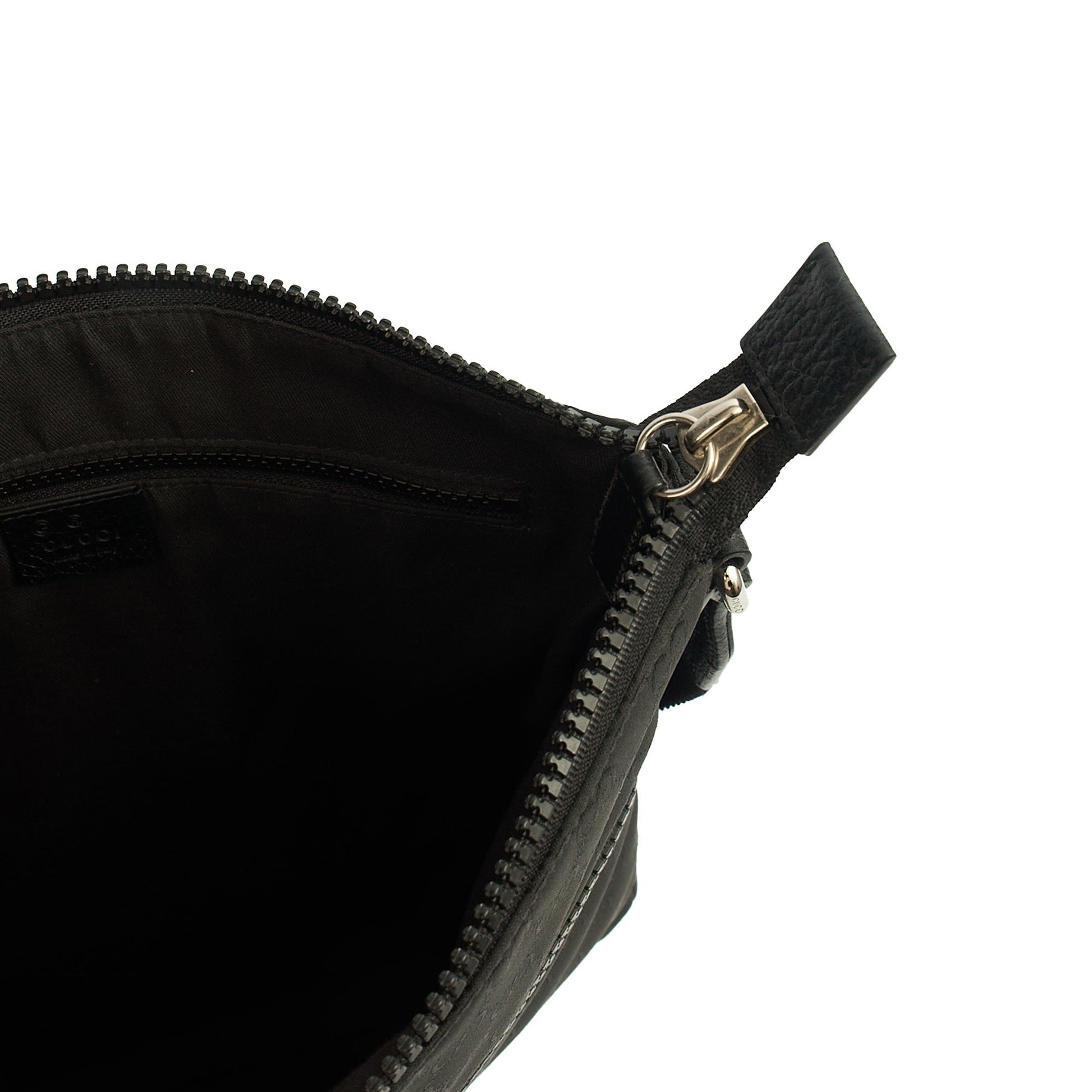 Gucci Cross Body Messenger in Black, GG Canvas — Detail View