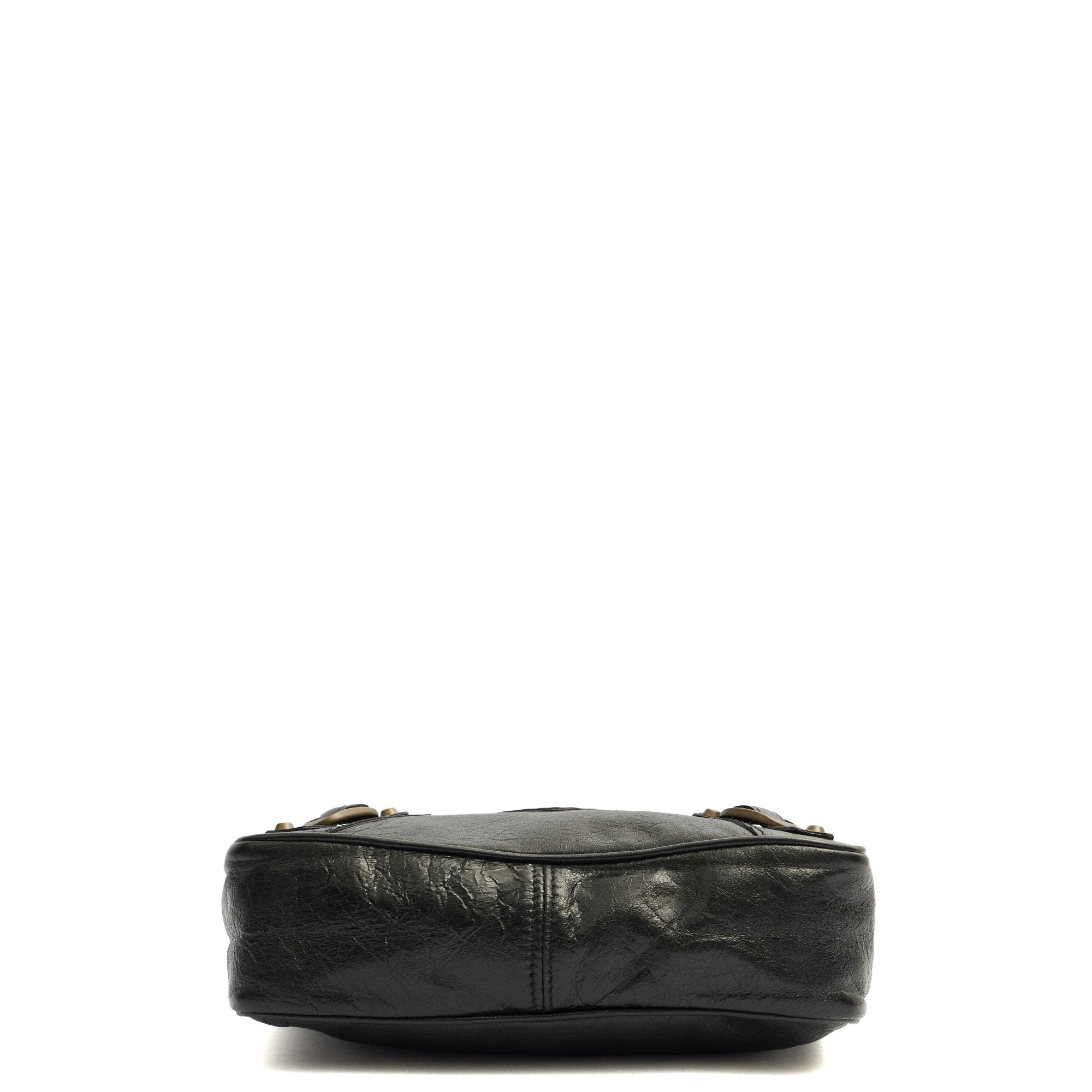 Balenciaga Shoulder Bag Motocross Crossbody in Black, Leather — Top View
