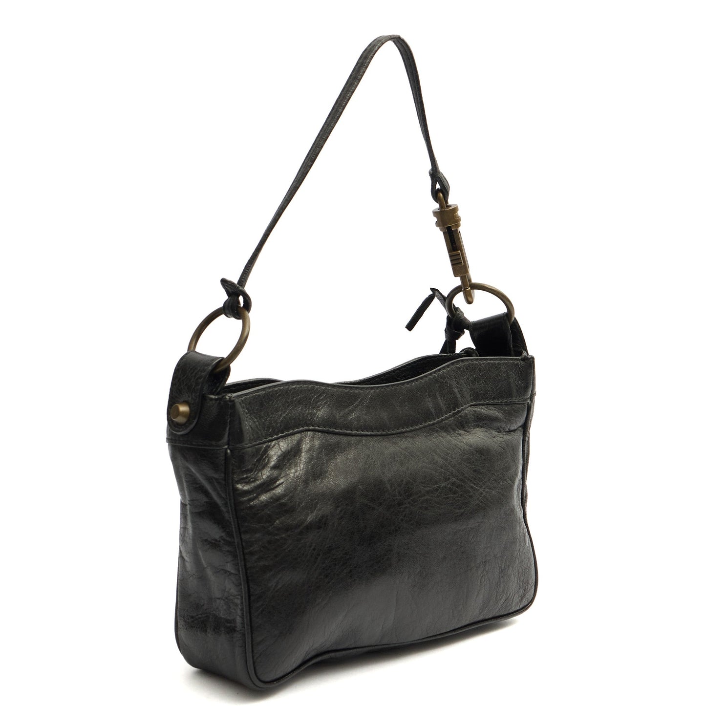 Balenciaga Shoulder Bag Motocross Crossbody in Black, Leather — Alternate View 8