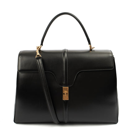 Celine Tote Box Bag - Medium in Black, Leather — Front View