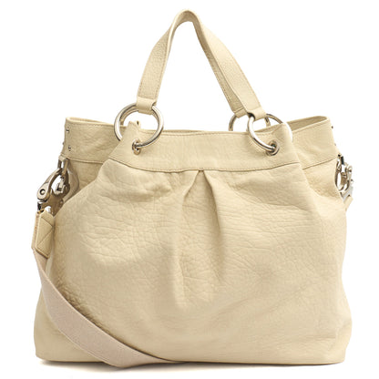 Mulberry Shoulder Bag Tote in Cream, Calfskin Leather — Top View