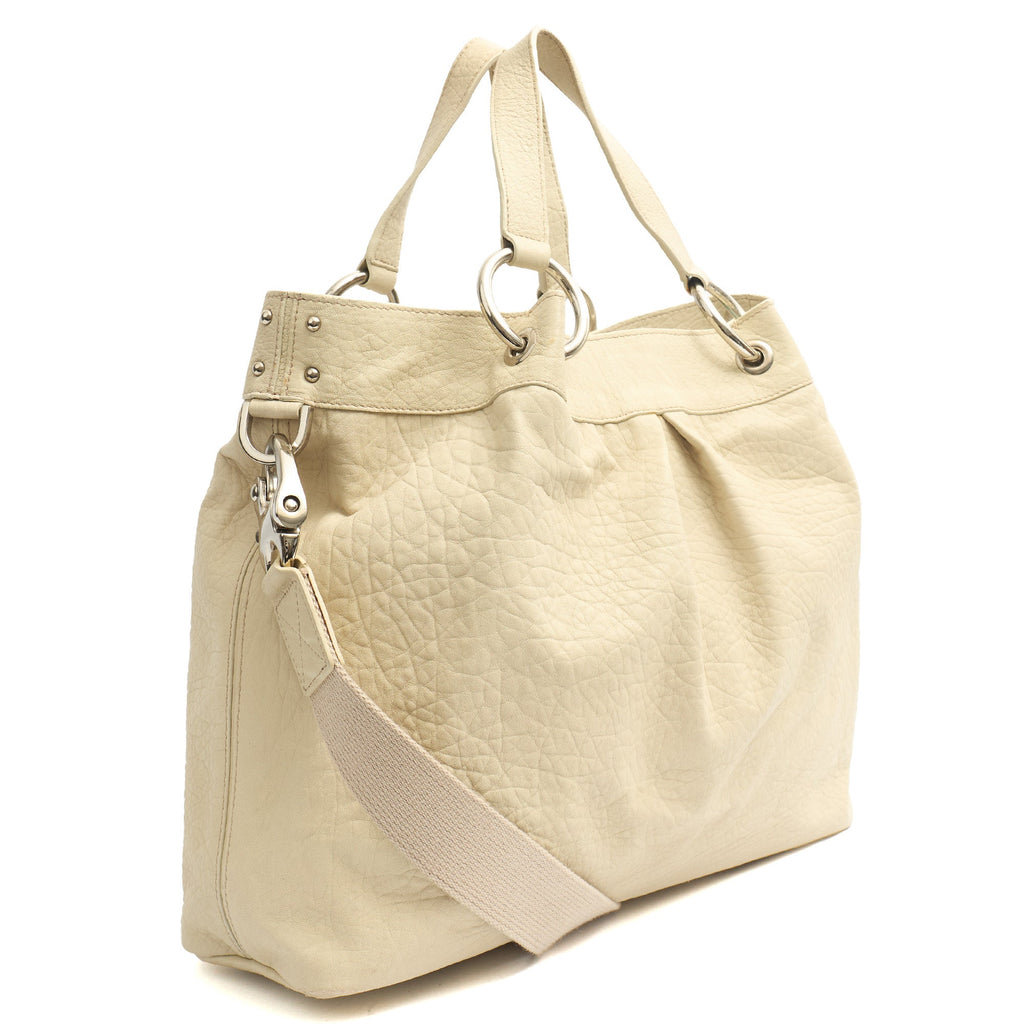 Mulberry Shoulder Bag Tote in Cream, Calfskin Leather — Back View