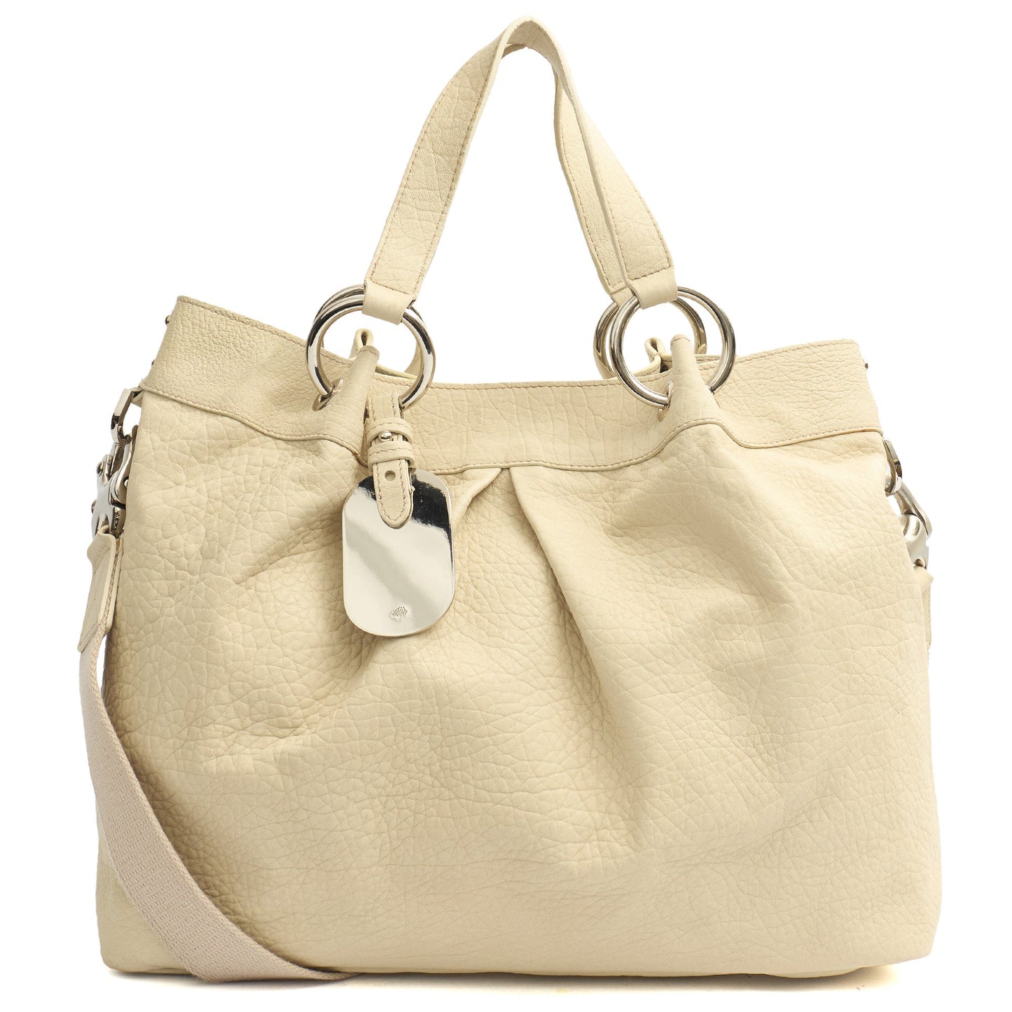 Mulberry Shoulder Bag Tote in Cream, Calfskin Leather — Front View