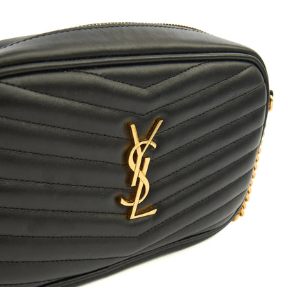 Saint Laurent Cross Body Lou Mini Crossbody in Black, Leather — Detail View